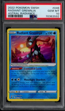 2022 POKEMON SWSH ASTRAL RADIANCE RADIANT GRENINJA #046 PSA 10 GEM MINT - Image 1