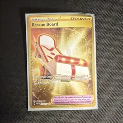 Pokemon Rescue Board Gold Full Art Holo 225/167 Twilight Masquerade Secret Rare - Image 1