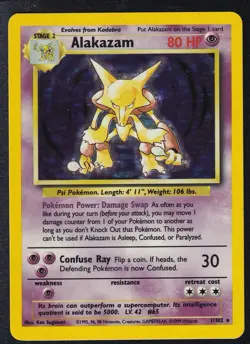 Pokemon Alakazam 1/102 Base Set Holo Unlimited Holo Rare - Image 1