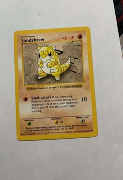 Pokemon 1999 2000 Base Set: Sandshrew 62/102 4th Print - NM - Image 1