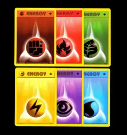 Pokemon 1ST EDITION CHINESE Base Set COMPLETE Non Holo BASIC ENERGY Cards 97-102 - Image 1