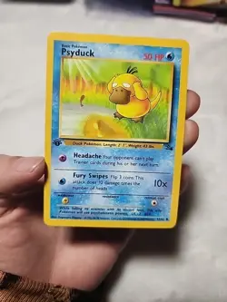 1999 Pokemon 1st Edition Fossil 53/62 Psyduck LP - Image 1