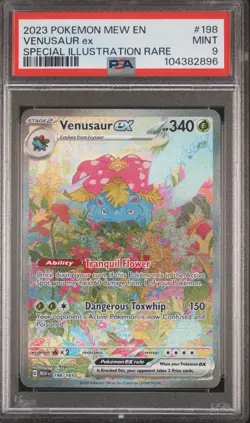 2023 POKEMON MEW EN-151 SPECIAL ILLUSTRATION RARE #198 VENUSAUR EX PSA 9 - Image 1