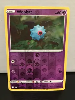 Woobat Reverse Holo 068/203 Pokemon Evolving Skies Common [Crimp Error] - Image 1