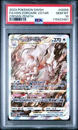2023 POKEMON SWORD & SHIELD CROWN ZENITH FULL ART/HISUIAN ZOROARK VSTAR PSA 10 - Image 1