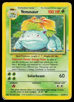 Venusaur 15/102 Holo Rare Base Set Pokemon Card - Image 1