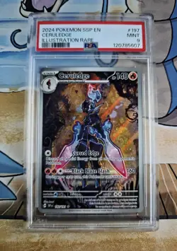 PSA 9 Mint 2024 Pokemon TCG Ceruledge Illustration Rare Surging Sparks 197/191 - Image 1