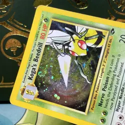 Koga's Beedrill 9/132 Gym Challenge Holo SWIRL Pokemon Card Mp + - Image 3