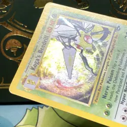 Koga's Beedrill 9/132 Gym Challenge Holo SWIRL Pokemon Card Mp + - Image 4