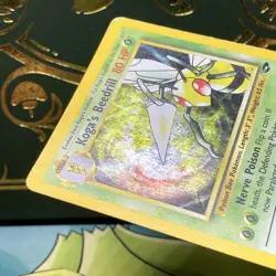 Koga's Beedrill 9/132 Gym Challenge Holo SWIRL Pokemon Card Mp + - Image 5