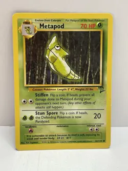 Pokemon TCG WOTC VTG MP Metapod 081/130 Base Set 2 Regular - Image 1