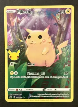 Pikachu 005/025 2021 Pokemon 25th Anniversary Celebrations Full Art Holographic - Image 2
