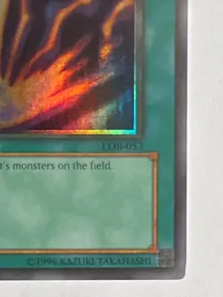 Holo Shift Yugioh Raigeki LOB-053 Super Rare HOLO MINT Original 2002 Print - Image 3
