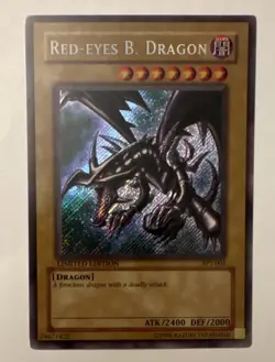Yu-Gi-Oh! Red-Eyes B. Dragon 2002 Collectors Tin Secret Rare Limited BPT-005 - Image 1