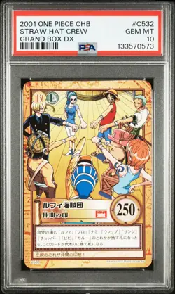 PSA10 C532 Straw Hat Crew Mark of Nakama Hyper Battle One Piece Carddass 2001 - Image 1
