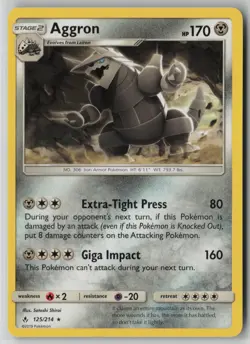 Aggron 125/214 Pokemon Unbroken Bonds Rare Card Lightly Played (LP) 1 - Image 1