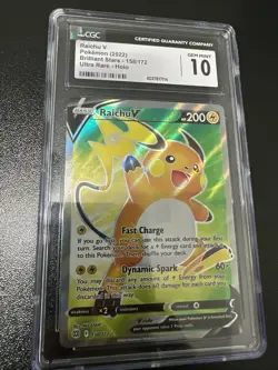 Pokemon Card CGC RAICHU V 158/172 Brilliant Stars Full Art 2022 - Image 1