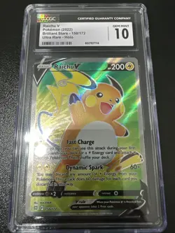 Pokemon Card CGC RAICHU V 158/172 Brilliant Stars Full Art 2022 - Image 2