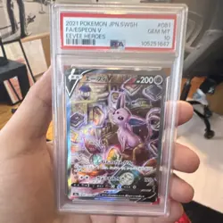 Pokemon Espeon V Eevee Heroes 081/069 Holo Super Rare Japanese PSA 10 2021 - Image 1