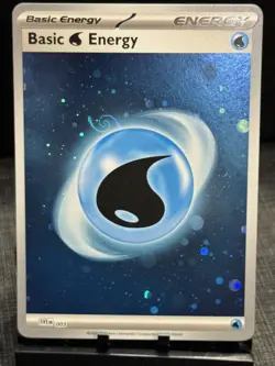 HD Water Energy Cosmos Holo with Mew Tail Swirl SVE MEW 003 151 Pokemon Card - Image 1