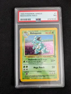 Pokemon TCG Nidoqueen Jungle 7/64 Holo Unlimited Holo Rare PSA 7 NM - Image 1
