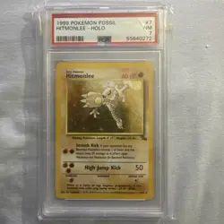1999 Pokemon Fossil #7/62 Hitmonlee Holo Rare - PSA 7 NM - Image 1