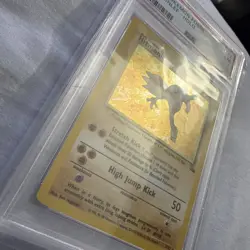 1999 Pokemon Fossil #7/62 Hitmonlee Holo Rare - PSA 7 NM - Image 2