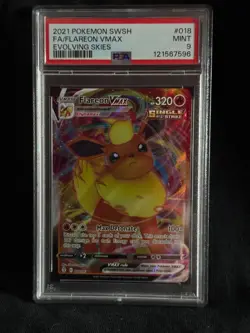 PSA 9 Flareon VMAX #018 2021 Evolving Skies Full Art Pokemon TCG - Image 1