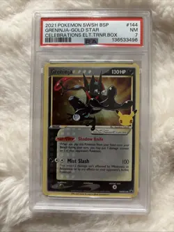 Pokemon TCG Greninja Gold Star SWSH144 Celebrations Black Star Promo - Image 1