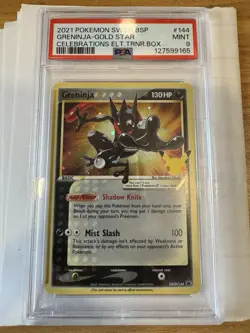2021 POKEMON SWSH BLACK STAR PROMO #144 GRENINJA-GOLD STAR PSA 9 - Image 1