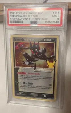 2021 Pokemon Greninja Gold Star Celebrations ETB Promo SWSH144 Mint PSA 9 - Image 2