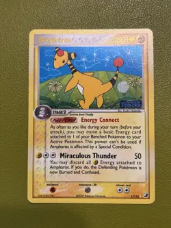 Ampharos 1/115 Holo EX Unseen Forces Pokemon TCG - LP/MP Condition 2005 - Image 1