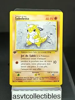 Sabelette 62/102 Edition 1 Ed 1 Set De Base Wizards Carte Pokemon FRA - Image 1