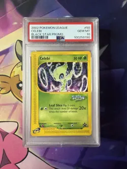 2002 Pokemon League Celebi Black Star Promo PSA 10 Gem Mint #50 - Image 1