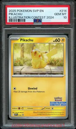 Pokemon Illustration Contest Promo Pikachu 214 PSA 10 - Image 1