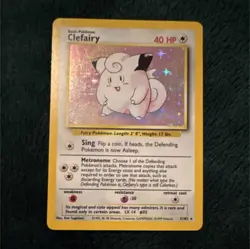 Pokemon Clefairy Base Set Holo Rare 5/102 1999 English Card - LP - Image 1