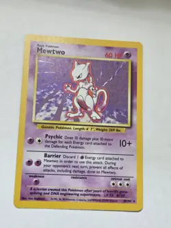 Pokemon Mewtwo Holo Rare Base Set 10/102 - Image 1