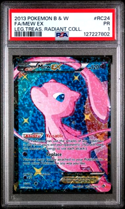 PSA 1 2013 POKEMON Mew EX BW LEGENDARY TREASURE RADIANT COLLECTION #RC24 FullArt - Image 1