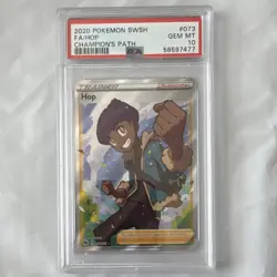 Pokemon 2020 Champion's Path Hop Full Art Holo Ultra Rare Trainer PSA 10 073/073 - Image 1