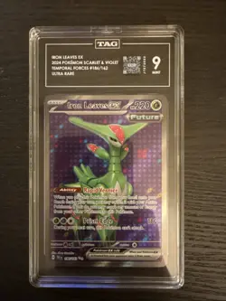 Iron Leaves EX 186/162 Ultra Rare 2024 Pokemon Temporal Forces TAG 9 Mint - Image 1