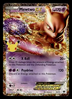 Pokemon TCG Celebrations #54/99 Mewtwo EX NM - Image 1