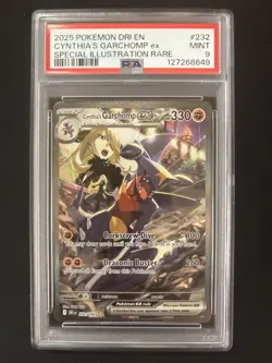 2025 Pokemon Destined Rivals Cynthia's Garchomp ex #232 SIR PSA 9 - Image 1