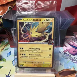 Pokemon TCG Team Rocket’s Zapdos - Destined Rivals GameStop Promo, Sealed Swirl - Image 1