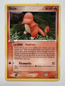 Ditto Charmander 61/113 Delta Species Common Pokemon HP - Image 1