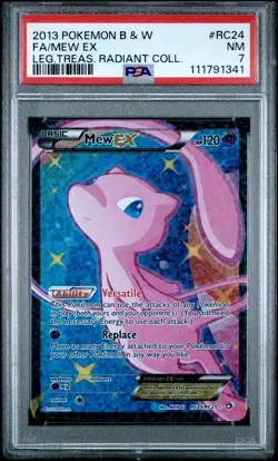 2013 POKEMON B&W LEGEND TREASURES RADIANT COLL #RC24 FULL ART/MEW EX PSA 7 - Image 1