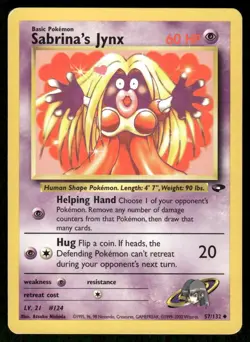 Pokemon Tcg Sabrina's Jynx #57 Pokemon Gym Challenge MP - Image 1