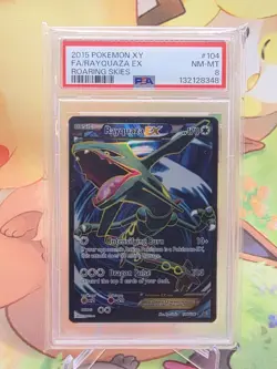 RAYQUAZA EX 104/108 FULL ART/PSA 8 2015 POKEMON XY ROARING SKIES NM-Mint - Image 1