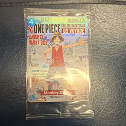 Bandai Namco One Piece CCG Monkey D. Luffy Promo Holo College Basketball US Voy… - Image 1