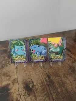 Pokemon TCG 1998 The First Movie Topps Cards Bulbasaur, Ivysaur, Venusaur - Image 1