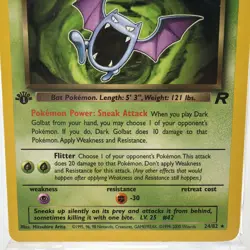 Dark Golbat 24/82 1st Edition Team Rocket Rare Pokemon Card NM - Image 4